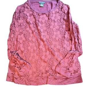 Adrianna Papell Women’s Purple Lace Overlay Top - Size M